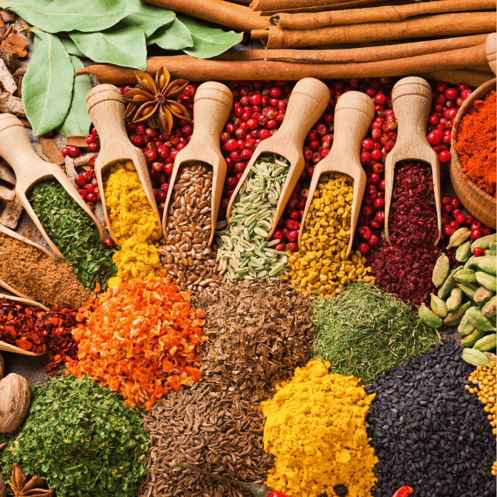 Herbs, spices and seeds prepared for industrial food ingredient sourcing