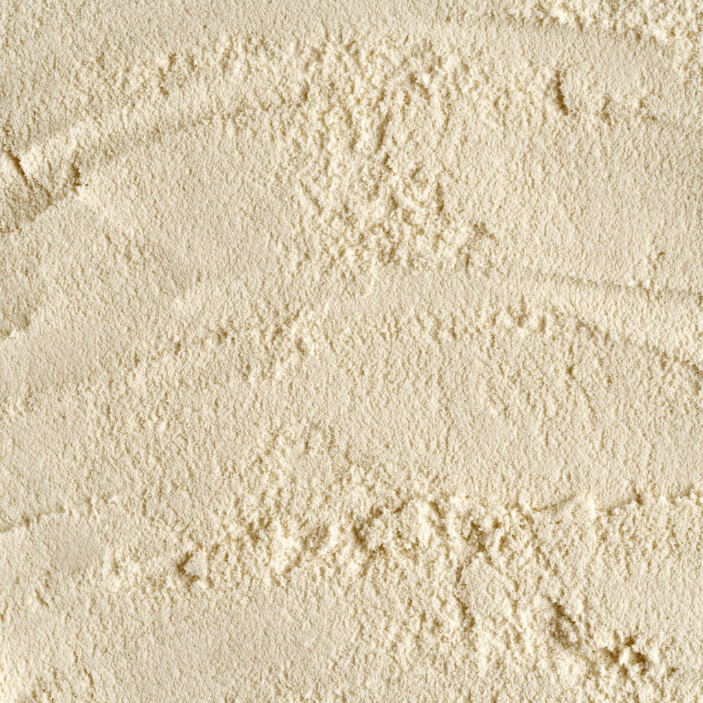 Plant protein ingredient in powdered form for food manufacturing applications.